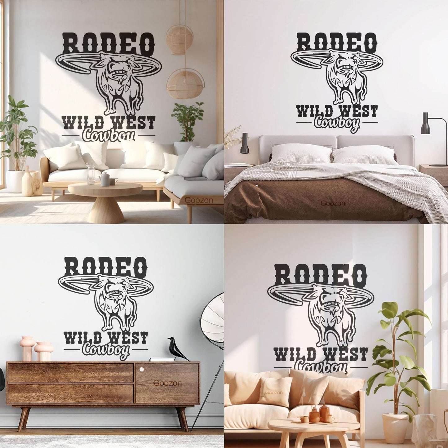 Rodeo Bull Wild West Cowboy Animal Vinyl Wall Stickers Glass Stickers