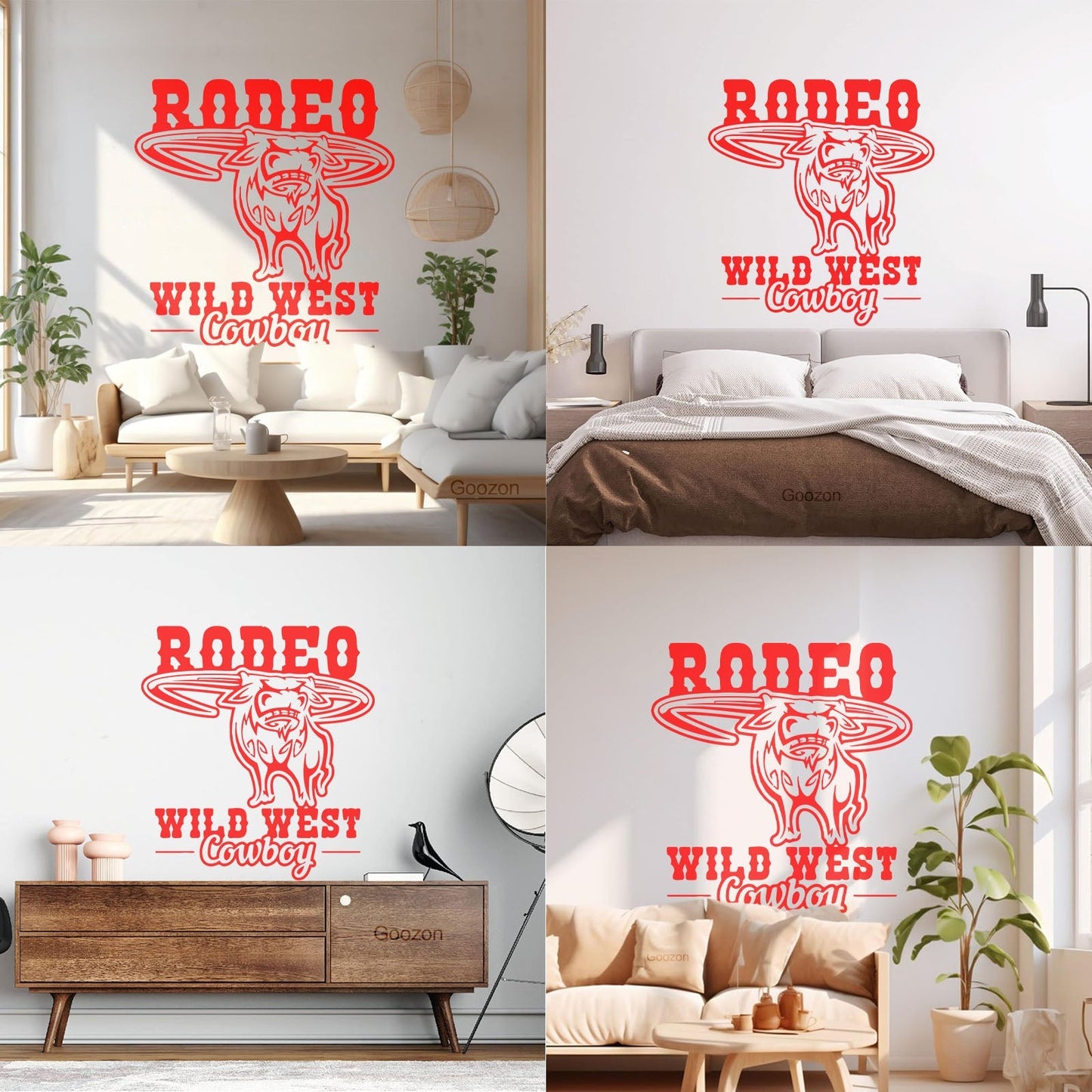 Rodeo Bull Wild West Cowboy Animal Vinyl Wall Stickers Glass Stickers