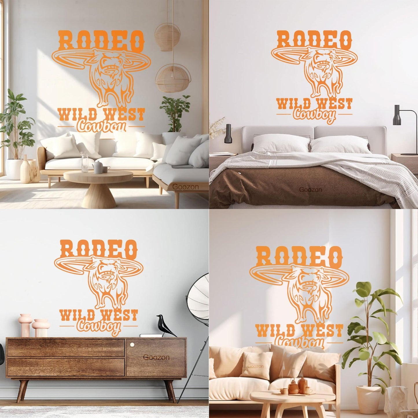 Rodeo Bull Wild West Cowboy Animal Vinyl Wall Stickers Glass Stickers