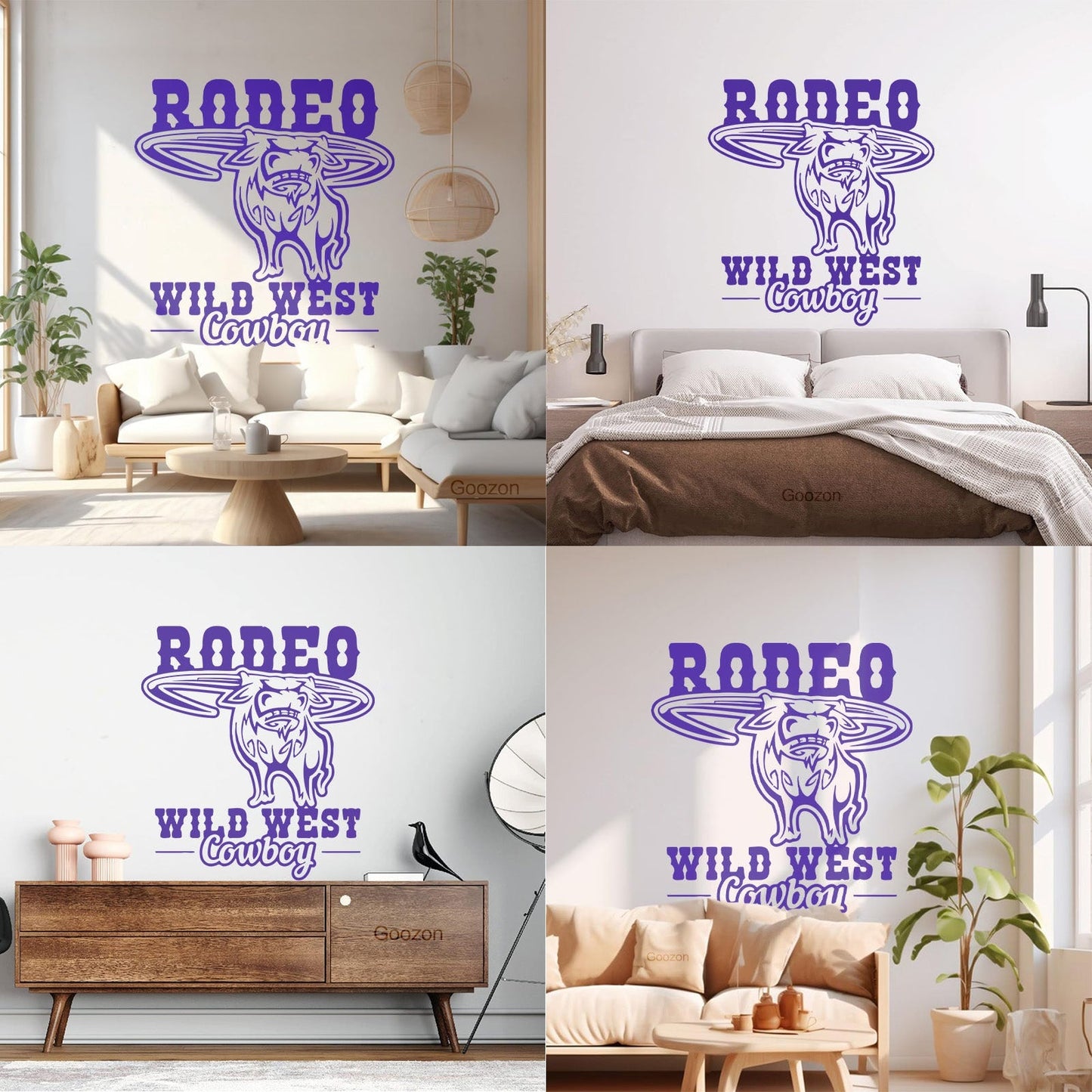 Rodeo Bull Wild West Cowboy Animal Vinyl Wall Stickers Glass Stickers