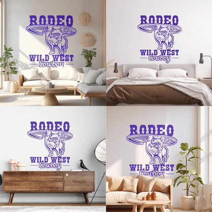 Rodeo Bull Wild West Cowboy Animal Vinyl Wall Stickers Glass Stickers
