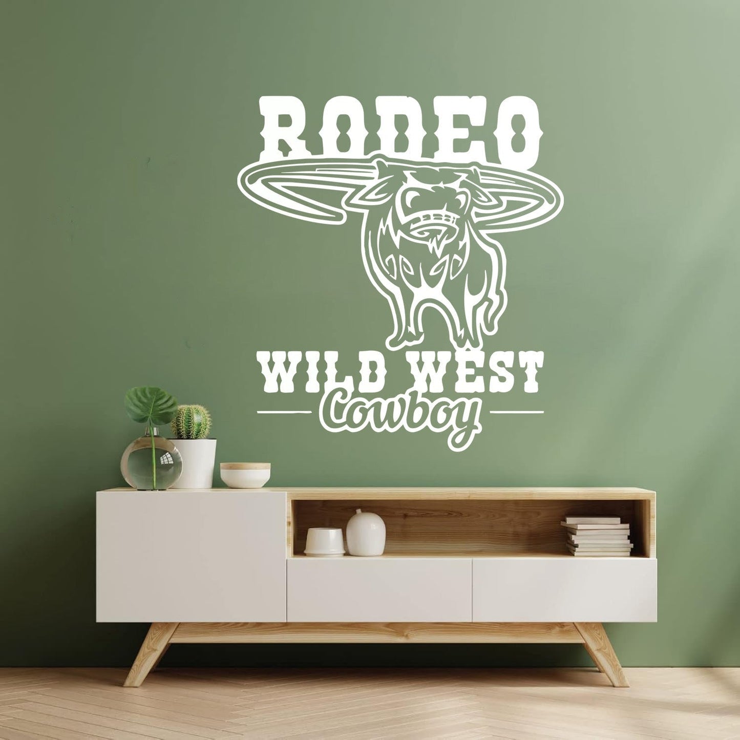 Rodeo Bull Wild West Cowboy Animal Vinyl Wall Stickers Glass Stickers