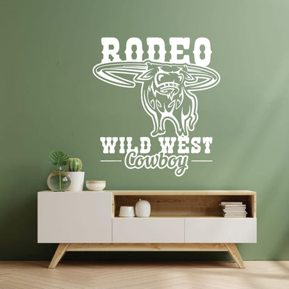 Rodeo Bull Wild West Cowboy Animal Vinyl Wall Stickers Glass Stickers