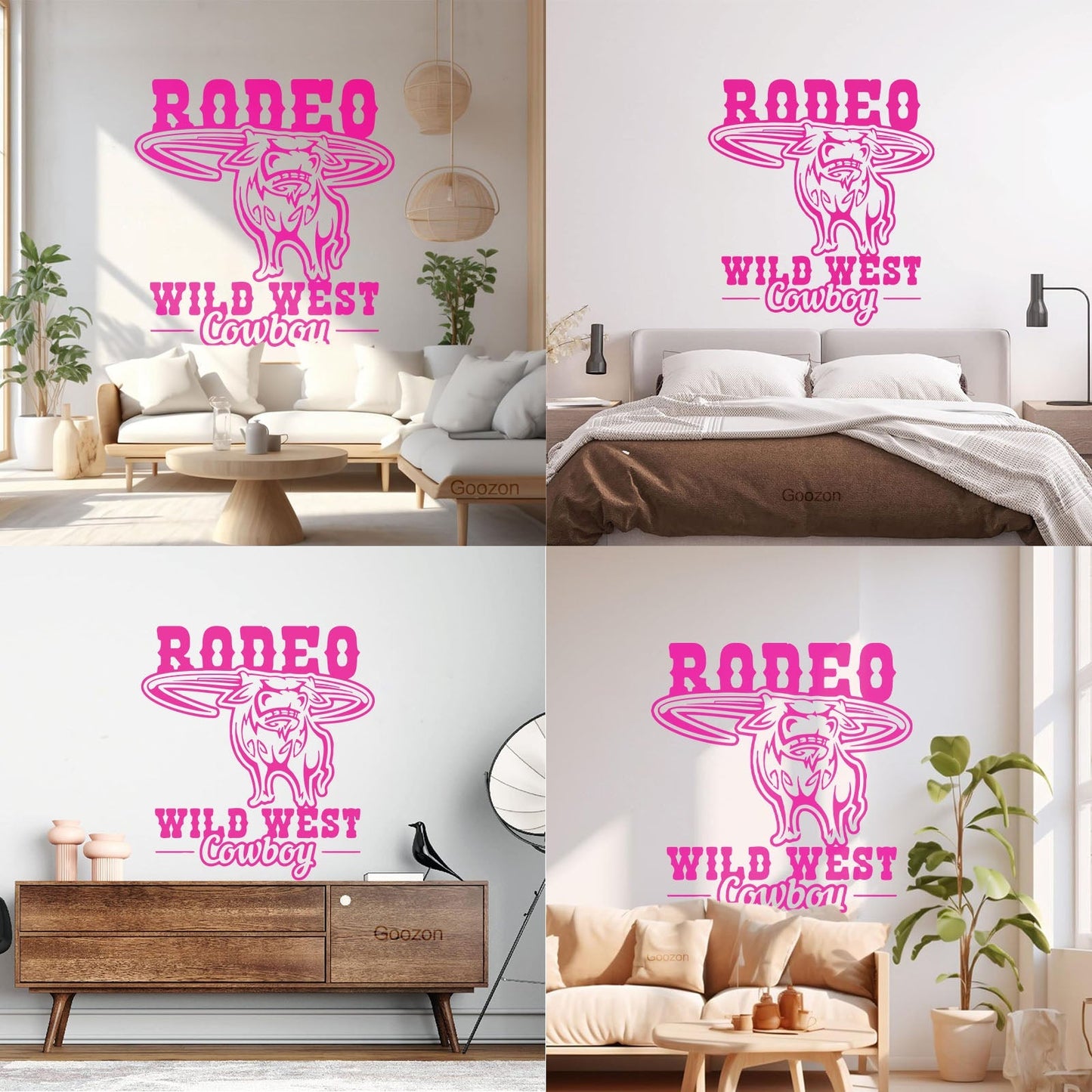 Rodeo Bull Wild West Cowboy Animal Vinyl Wall Stickers Glass Stickers