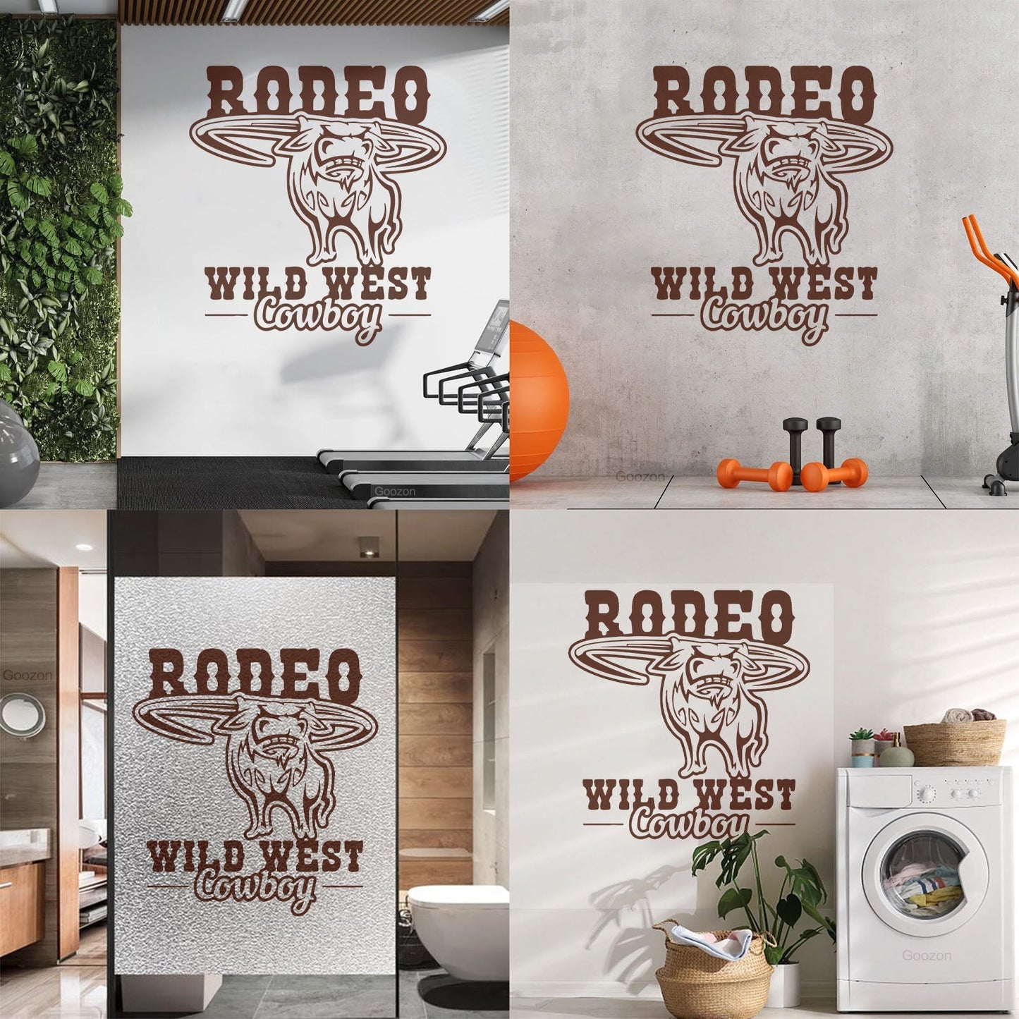 Rodeo Bull Wild West Cowboy Animal Vinyl Wall Stickers Glass Stickers