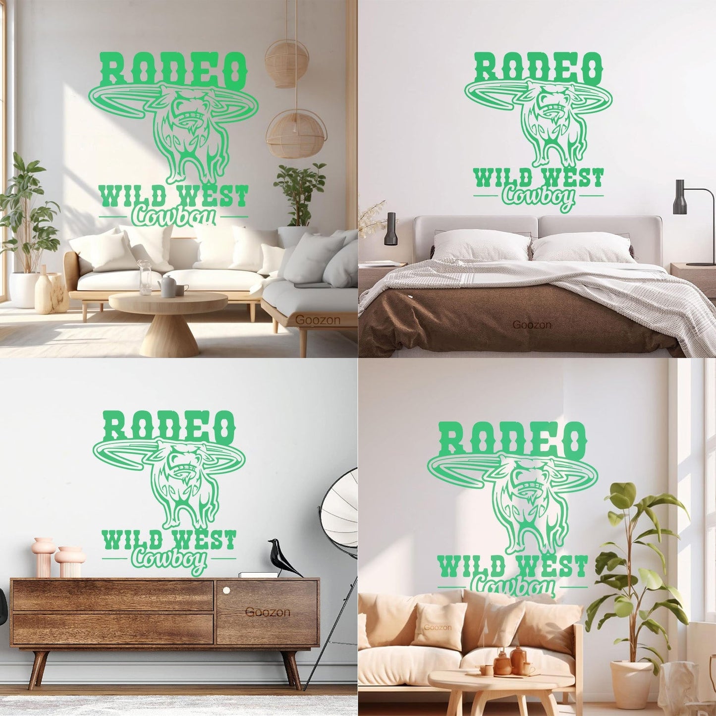 Rodeo Bull Wild West Cowboy Animal Vinyl Wall Stickers Glass Stickers