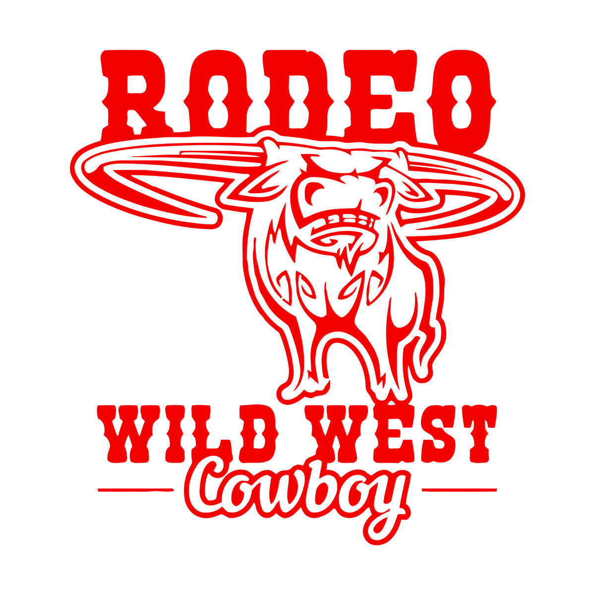 Rodeo Bull Wild West Cowboy Animal Vinyl Wall Stickers Glass Stickers
