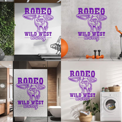 Rodeo Bull Wild West Cowboy Animal Vinyl Wall Stickers Glass Stickers