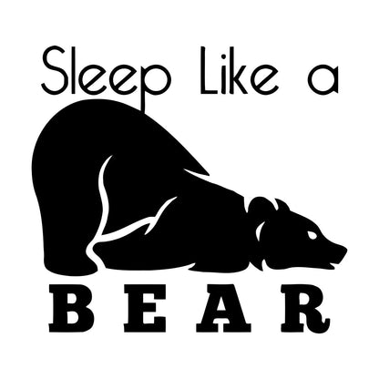 Fine Carving Decals Sleep Like A Bear Animal Grizzly Lettering Art Mural Painting