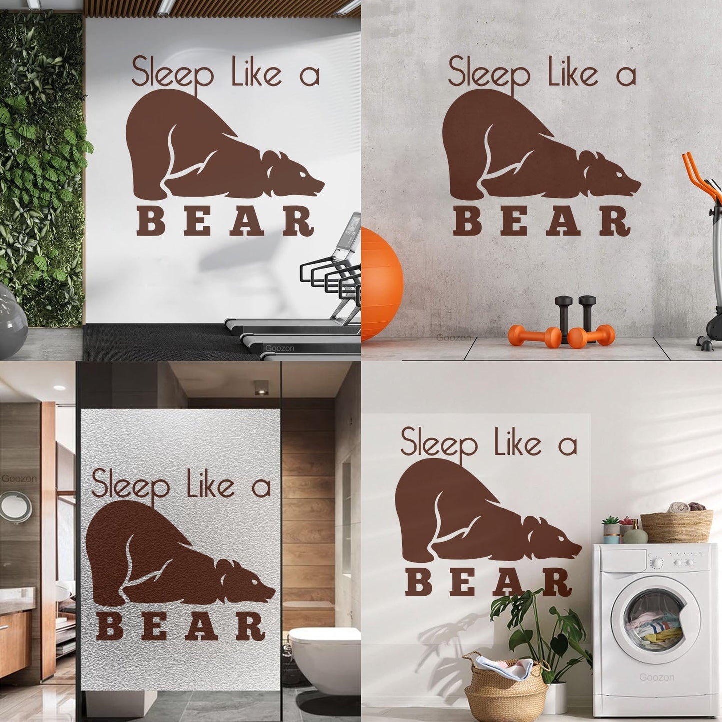 Fine Carving Decals Sleep Like A Bear Animal Grizzly Lettering Art Mural Painting