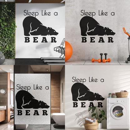 Fine Carving Decals Sleep Like A Bear Animal Grizzly Lettering Art Mural Painting