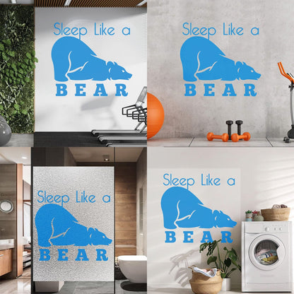 Fine Carving Decals Sleep Like A Bear Animal Grizzly Lettering Art Mural Painting