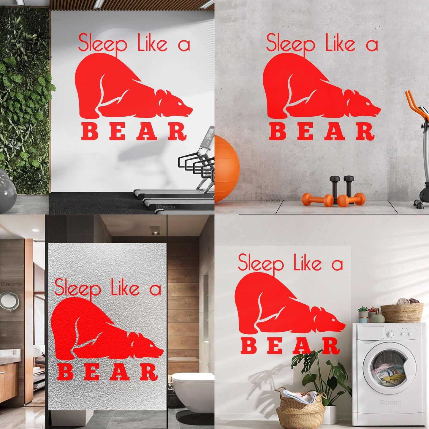 Fine Carving Decals Sleep Like A Bear Animal Grizzly Lettering Art Mural Painting