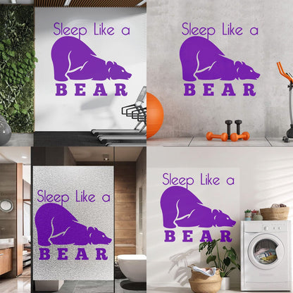Fine Carving Decals Sleep Like A Bear Animal Grizzly Lettering Art Mural Painting