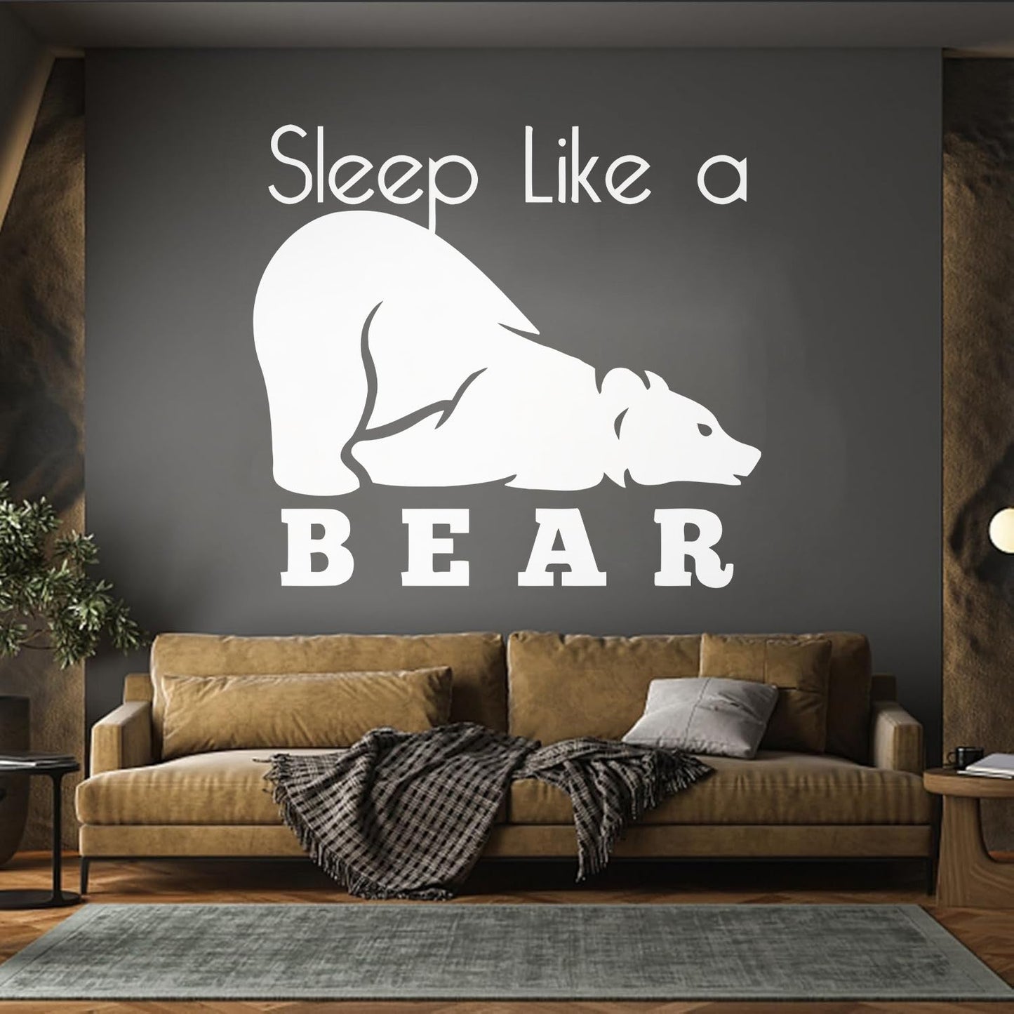 Fine Carving Decals Sleep Like A Bear Animal Grizzly Lettering Art Mural Painting
