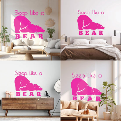 Fine Carving Decals Sleep Like A Bear Animal Grizzly Lettering Art Mural Painting