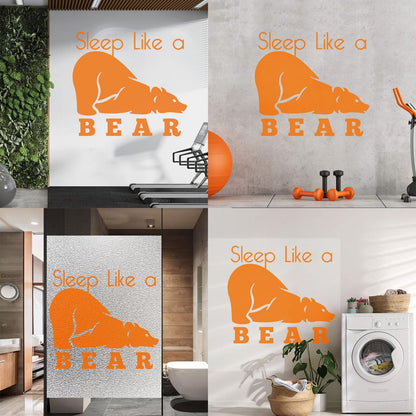Fine Carving Decals Sleep Like A Bear Animal Grizzly Lettering Art Mural Painting