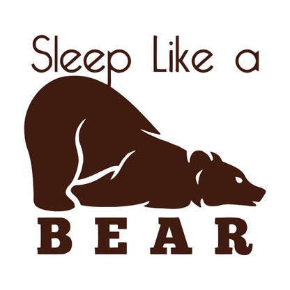 Fine Carving Decals Sleep Like A Bear Animal Grizzly Lettering Art Mural Painting
