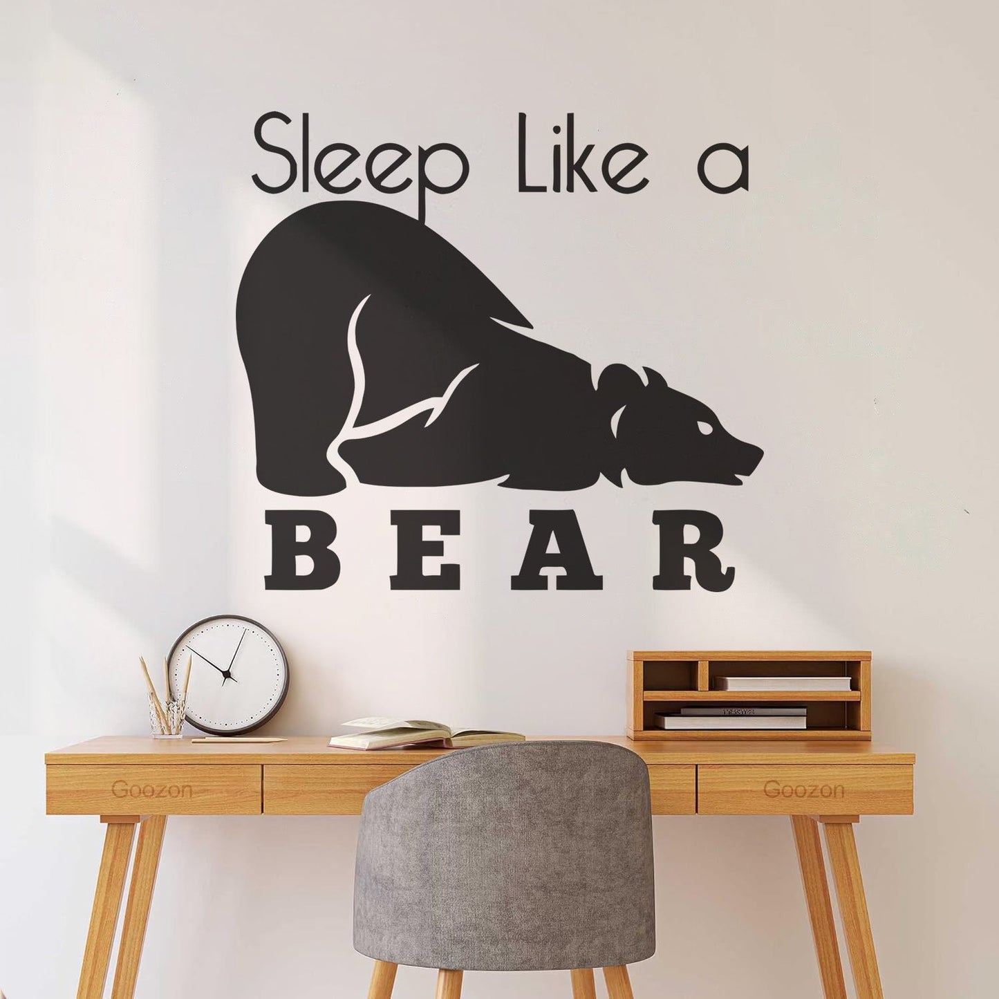 Fine Carving Decals Sleep Like A Bear Animal Grizzly Lettering Art Mural Painting