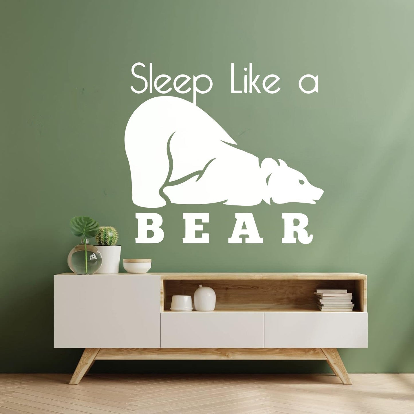 Fine Carving Decals Sleep Like A Bear Animal Grizzly Lettering Art Mural Painting