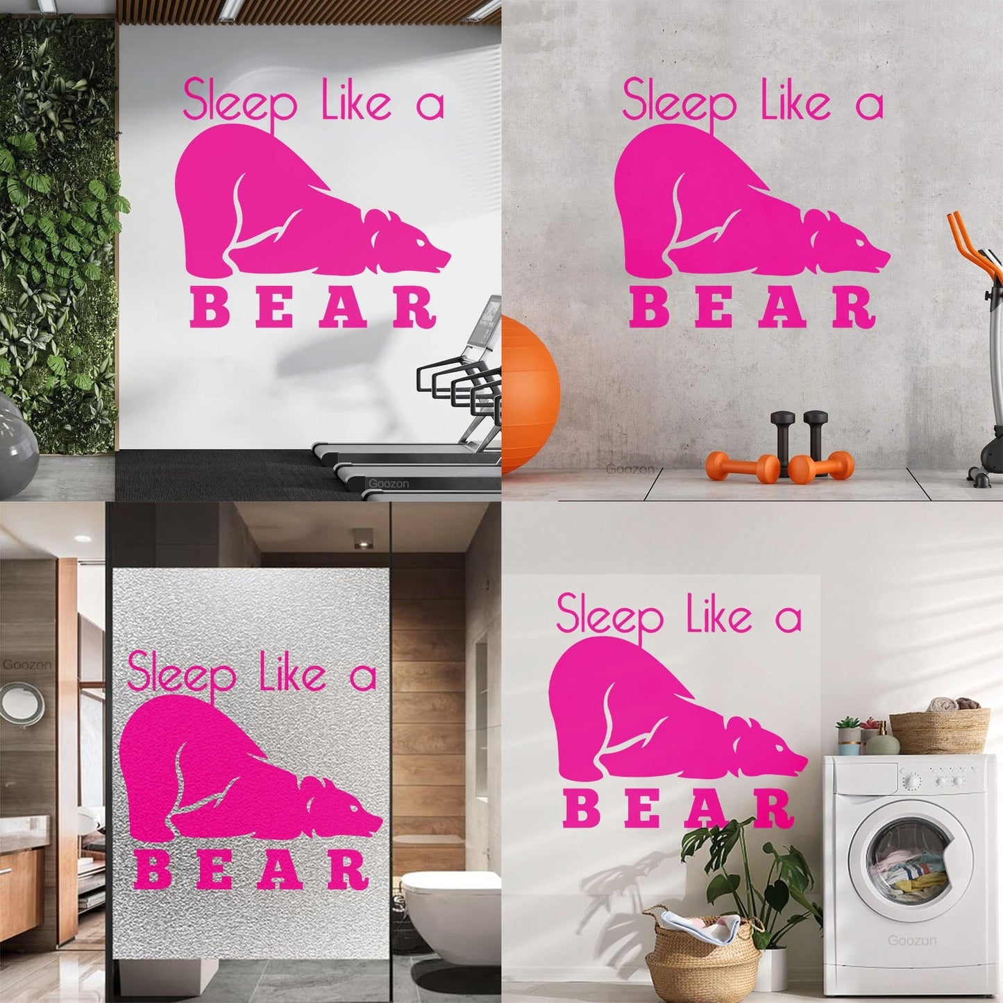 Fine Carving Decals Sleep Like A Bear Animal Grizzly Lettering Art Mural Painting