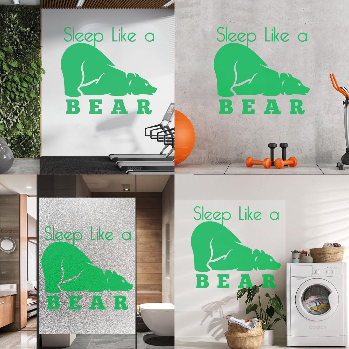 Fine Carving Decals Sleep Like A Bear Animal Grizzly Lettering Art Mural Painting