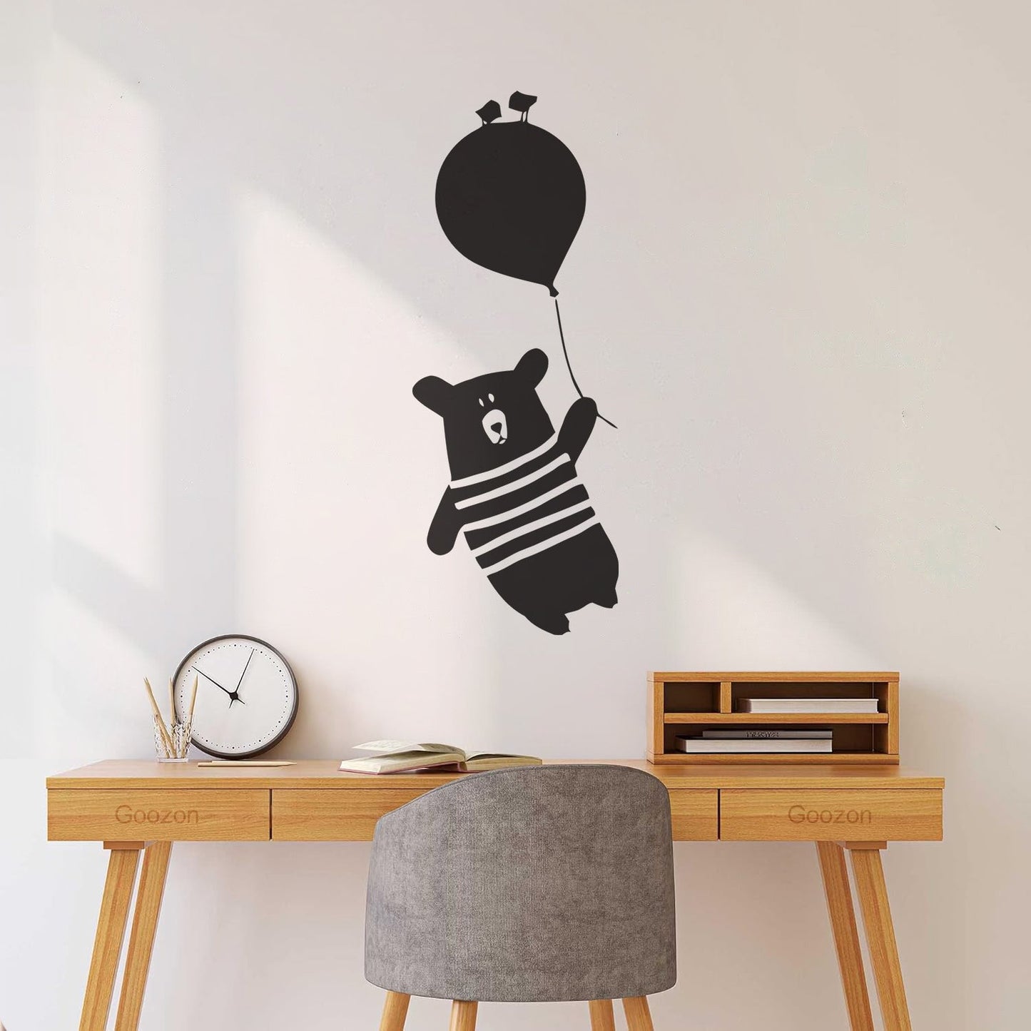Vinyl Wall Stickers Teddy Bear On Ball Cute Birds Animal Wall Beautification