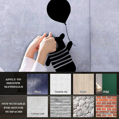 Vinyl Wall Stickers Teddy Bear On Ball Cute Birds Animal Wall Beautification