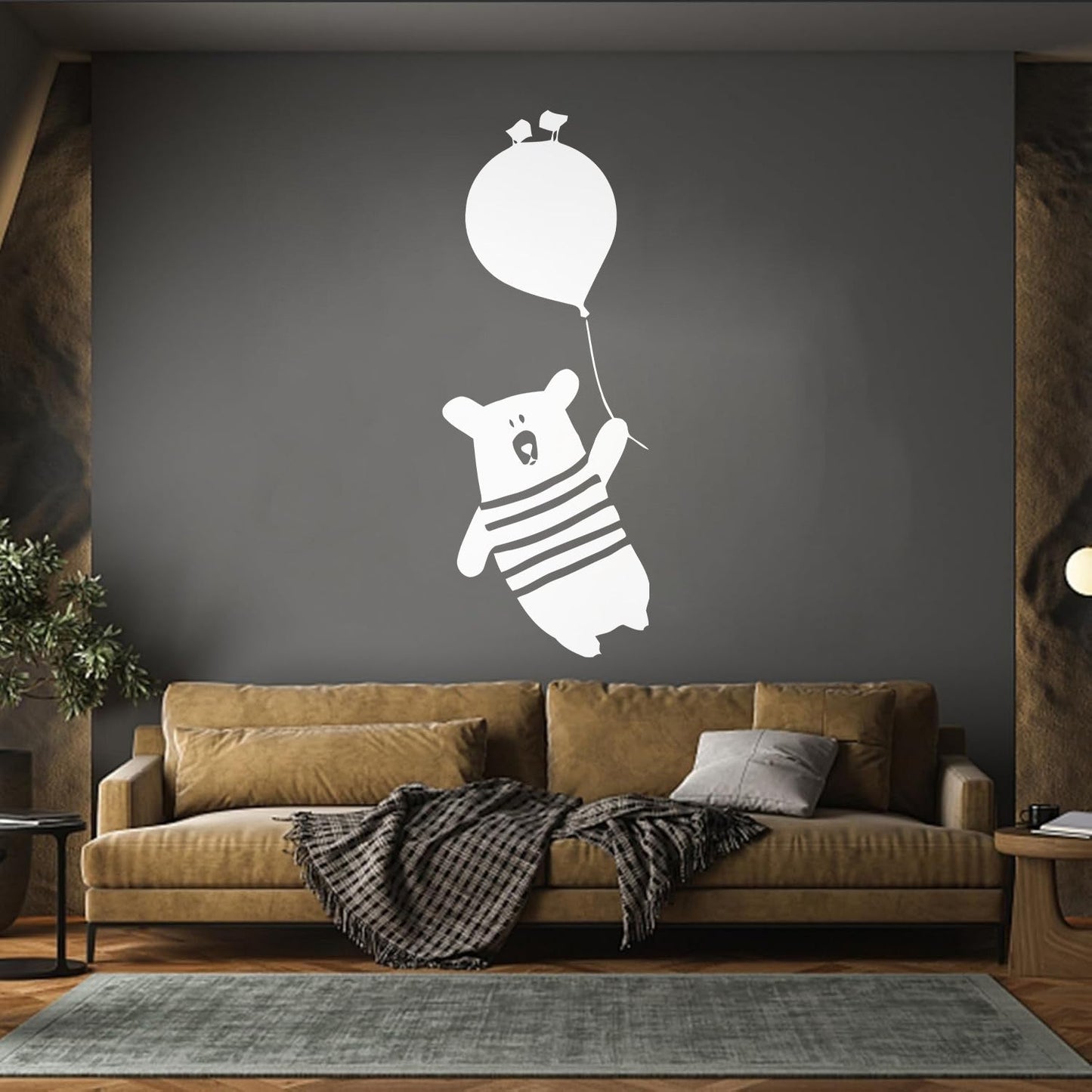 Vinyl Wall Stickers Teddy Bear On Ball Cute Birds Animal Wall Beautification