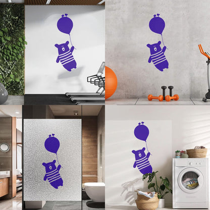 Vinyl Wall Stickers Teddy Bear On Ball Cute Birds Animal Wall Beautification