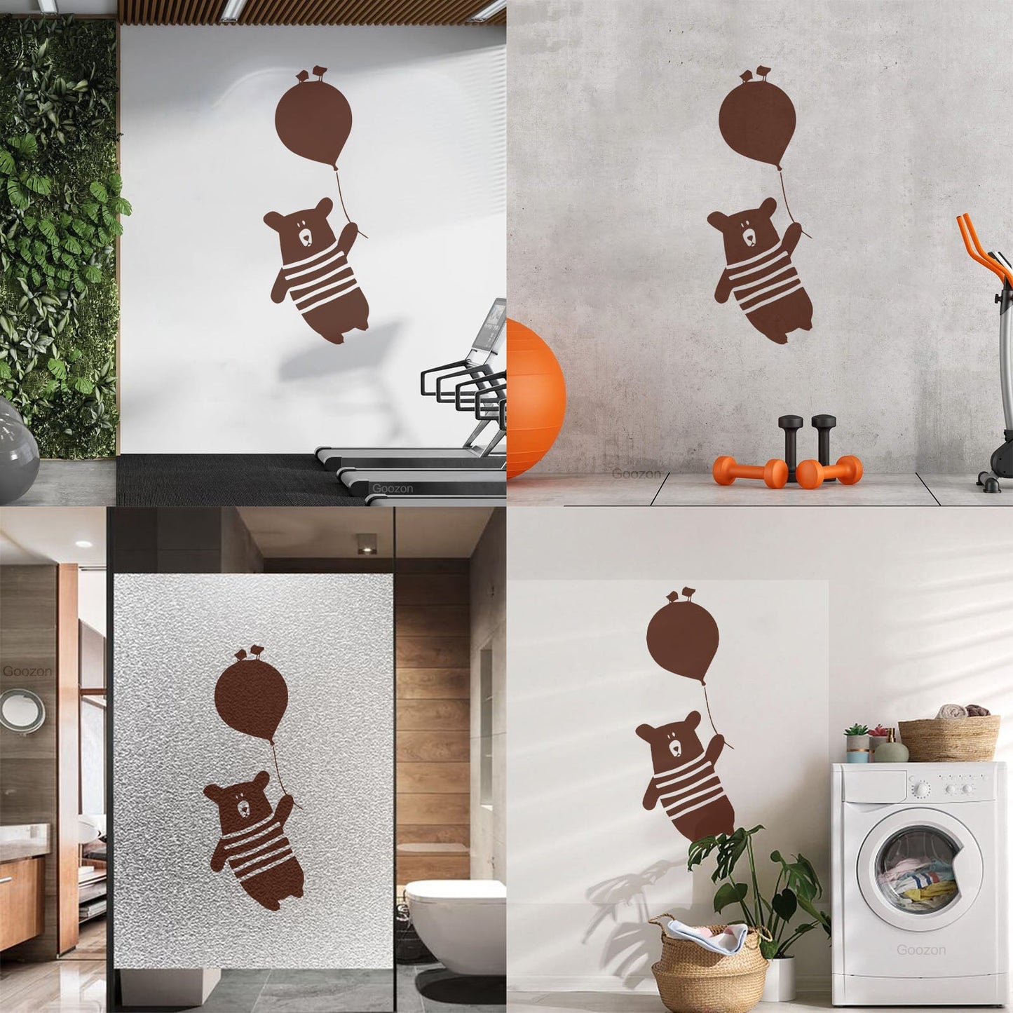 Vinyl Wall Stickers Teddy Bear On Ball Cute Birds Animal Wall Beautification