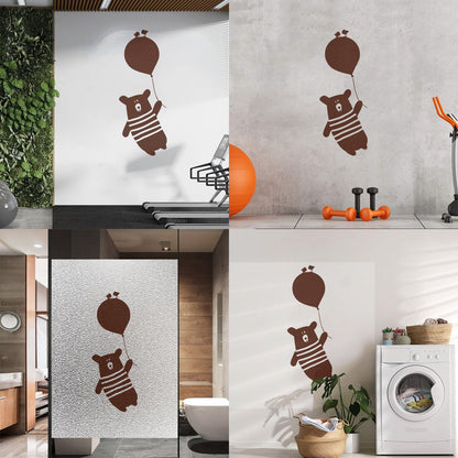 Vinyl Wall Stickers Teddy Bear On Ball Cute Birds Animal Wall Beautification