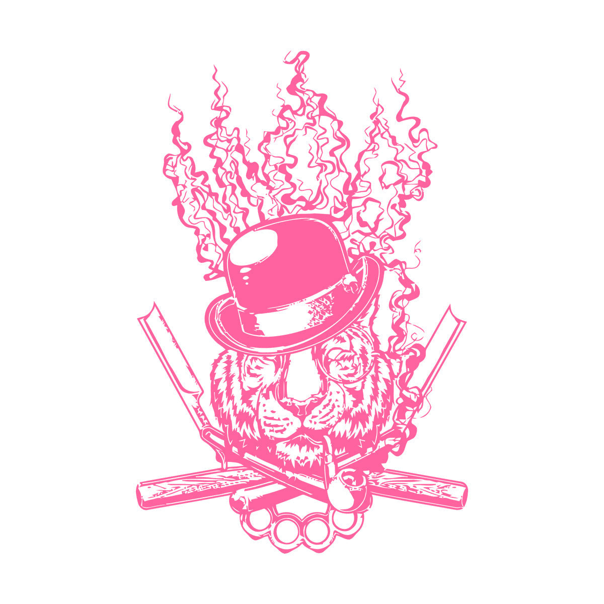 Mural And Wall Vinyl Decal Tiger Animal Mafia Knife Symbol Hat Weapon Claw Pipe Store Decoration