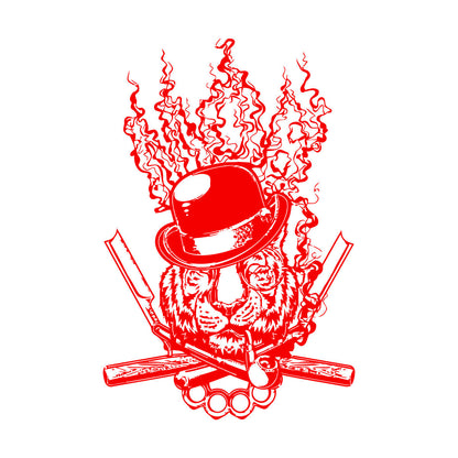 Mural And Wall Vinyl Decal Tiger Animal Mafia Knife Symbol Hat Weapon Claw Pipe Store Decoration