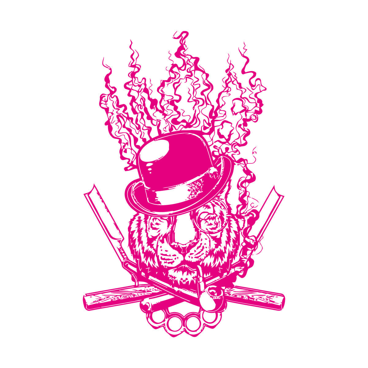 Mural And Wall Vinyl Decal Tiger Animal Mafia Knife Symbol Hat Weapon Claw Pipe Store Decoration