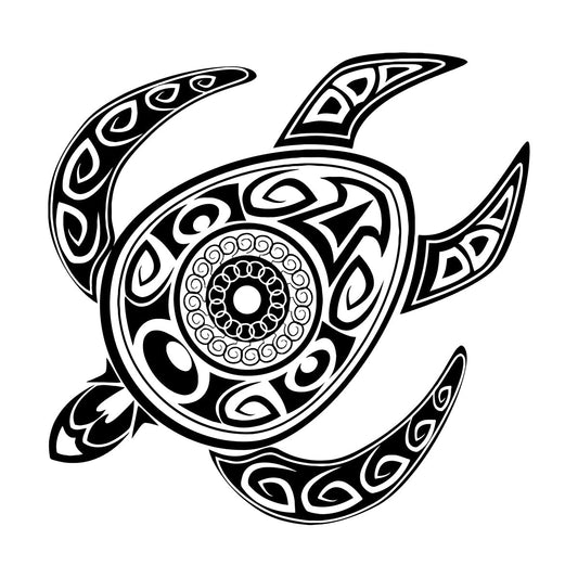 Fine Carving Stickers Turtle Tortoise Animal Tribal Ornament Self Adhesive