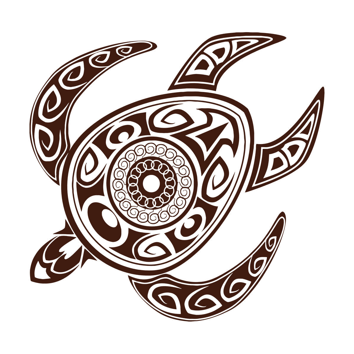 Fine Carving Stickers Turtle Tortoise Animal Tribal Ornament Self Adhesive