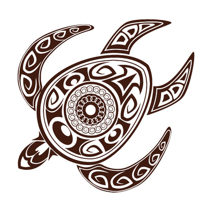 Fine Carving Stickers Turtle Tortoise Animal Tribal Ornament Self Adhesive
