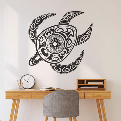Fine Carving Stickers Turtle Tortoise Animal Tribal Ornament Self Adhesive