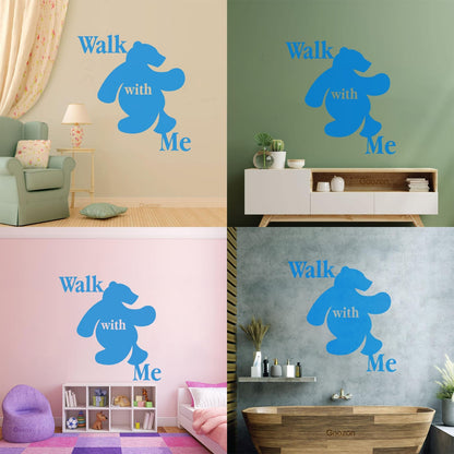 Wall Stickers Walk With Me Bear Animal Inscription Do Not Damage The Wall Surface