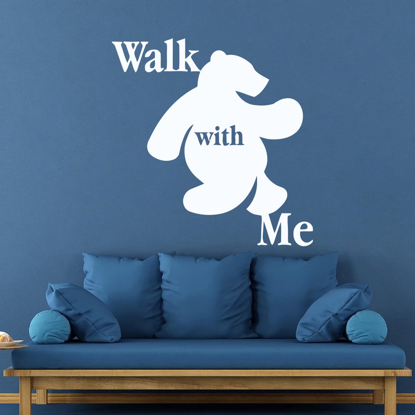 Wall Stickers Walk With Me Bear Animal Inscription Do Not Damage The Wall Surface