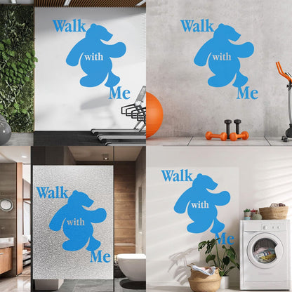 Wall Stickers Walk With Me Bear Animal Inscription Do Not Damage The Wall Surface