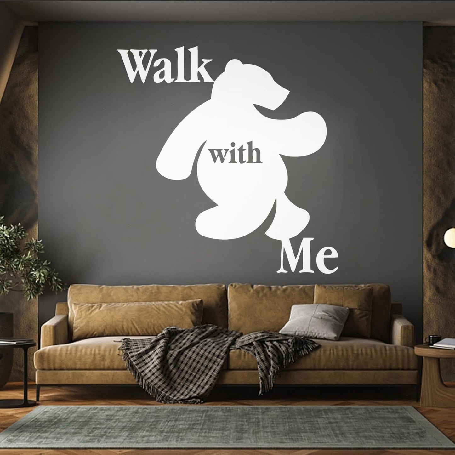 Wall Stickers Walk With Me Bear Animal Inscription Do Not Damage The Wall Surface