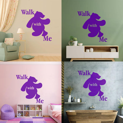 Wall Stickers Walk With Me Bear Animal Inscription Do Not Damage The Wall Surface