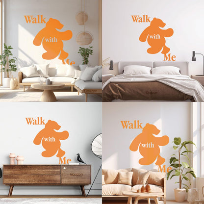 Wall Stickers Walk With Me Bear Animal Inscription Do Not Damage The Wall Surface