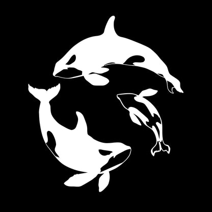 Fine Carving Decals Whale Marine Animal Multi Color Selection