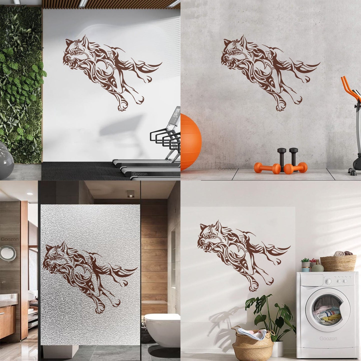 Engraving Stickers Wolf Animal Running Predator Coyote Werewolf Easy Installation