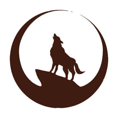 Wolf Full Moon Night Animal Lettering Decals Art Mural Painting