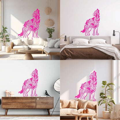 Wall Decals Pvc Wolf Predator Animal Ornament Tribal Multiple Size Options