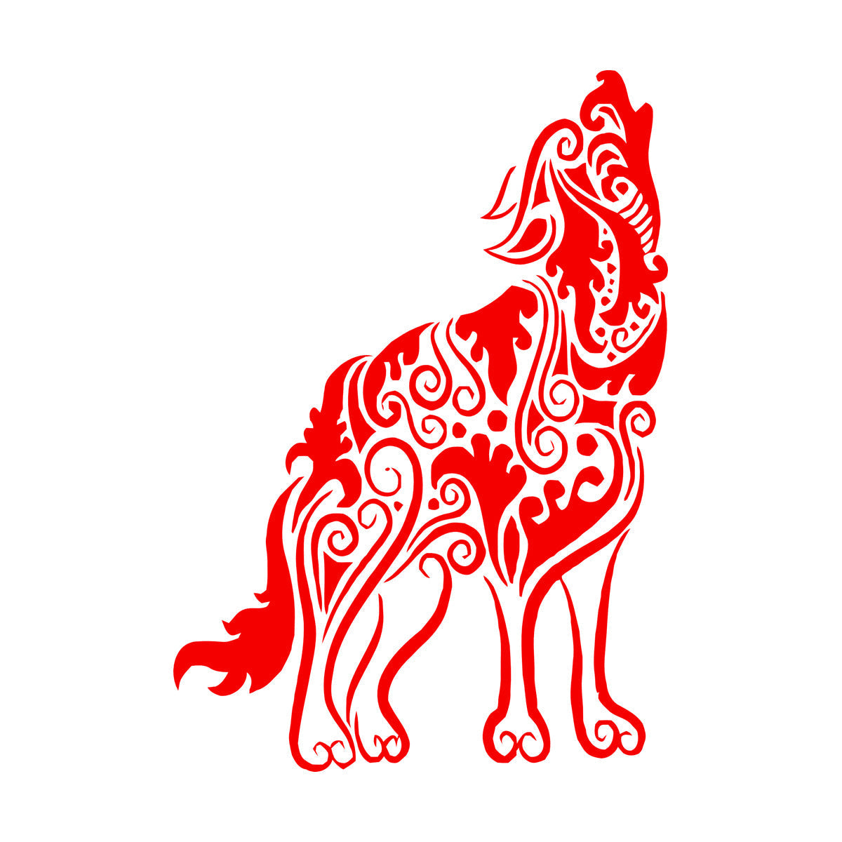 Wall Decals Pvc Wolf Predator Animal Ornament Tribal Multiple Size Options